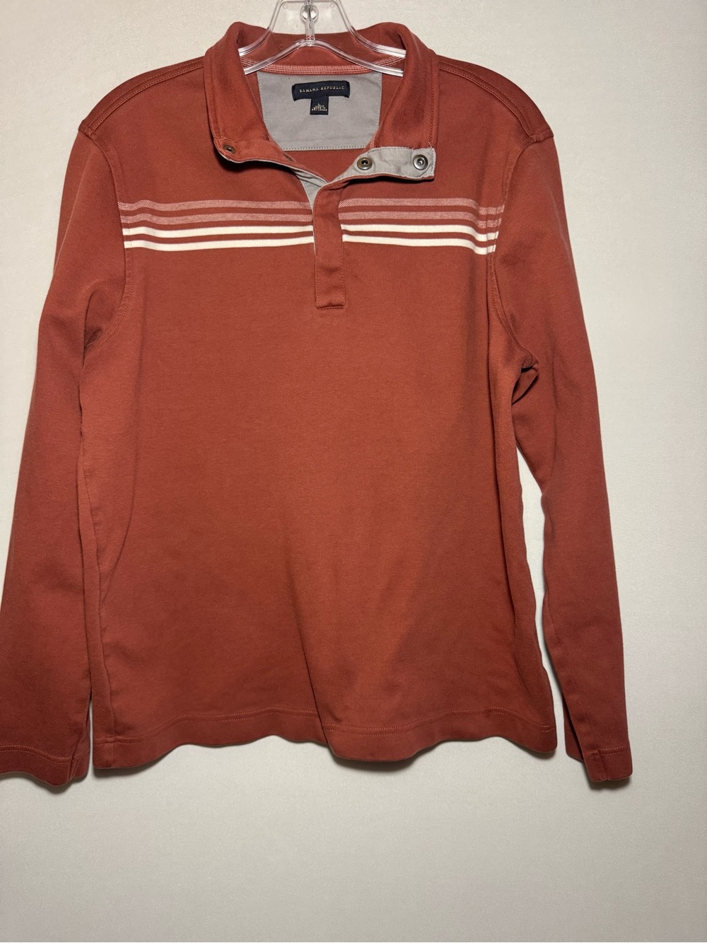 Banana Republic Burnt Orange Button Quarter Zip
